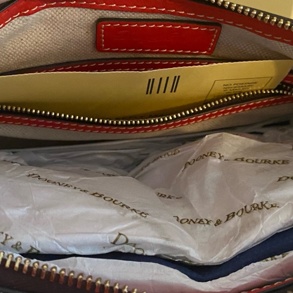 Dooney & Bourke Red Leather Hobo Purse. NWT. Card and Dust Bag Included. - Picture 6 of 7